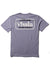 Back view of Vissla Coastwide Ss Pkt Tee in lavender with bold graphic print.