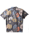 Vissla Chuns Eco SS Shirt in black with vibrant floral design, back view.