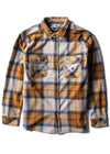 Vissla Eco-zy LS Polar Flannel in Dark Honey with front pockets.