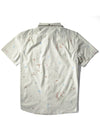 Back view of Vissla Miyashiro Island Stargazer Eco short sleeve shirt in bone with minimalist island-themed design.