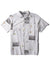 Vissla Neu Wave Eco short sleeve shirt in bone with abstract print, front view.