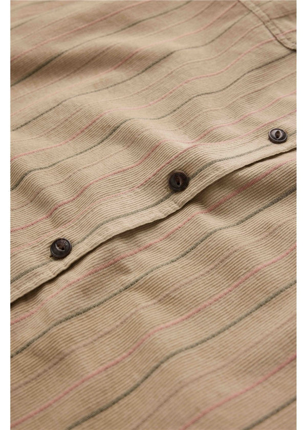 Vissla Rails Cord Printed Eco Ls Shirt in Light Khaki, view 4