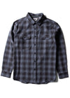 Vissla Central Coast Eco LS Flannel in Phantom, front view.