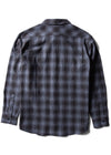 Vissla Central Coast Eco LS Flannel in Phantom, back view.