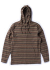 Vissla Descanso Eco Hooded Popover in dark earth, front view.