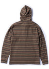 Vissla Descanso Eco Hooded Popover in dark earth, back view.