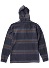 Vissla Descanso Eco Hooded Popover in phantom, back view showcasing hood and stripes.