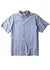 Vissla The Box Eco SS Shirt in blue, front view with button-up design.