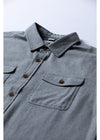 Close-up of Vissla Go To Shirt in grey heather, showcasing collar and chest pockets.