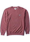 Vissla Solid Sets Eco Crew sweatshirt in salsa red, front view.