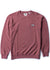 Vissla Solid Sets Eco Crew sweatshirt in salsa red, front view.