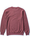 Vissla Solid Sets Eco Crew sweatshirt in salsa red, back view.