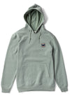 Vissla Solid Sets Eco PO Hoodie in light sage heather with front pocket.