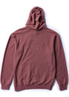 Vissla Solid Sets Eco Po Hoodie in SRD color, back view showcasing hood.