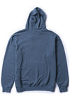 Vissla Solid Sets Eco Po Hoodie in SEA blue, back view.