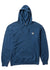 Vissla Solid Sets Eco Po Hoodie in SEA blue, front view with logo patch.