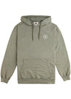 Vissla Parrodise Hood Fleece in olive green with front pocket and logo.