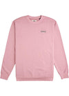 Front view of Vissla Offshore Pleasures Crew Fleece in dusty rose with subtle Vissla logo.