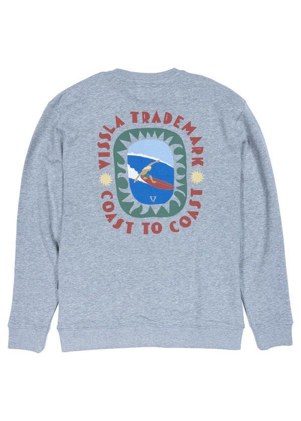 Vissla Coastal Life Eco Fleece Crewneck in Steel