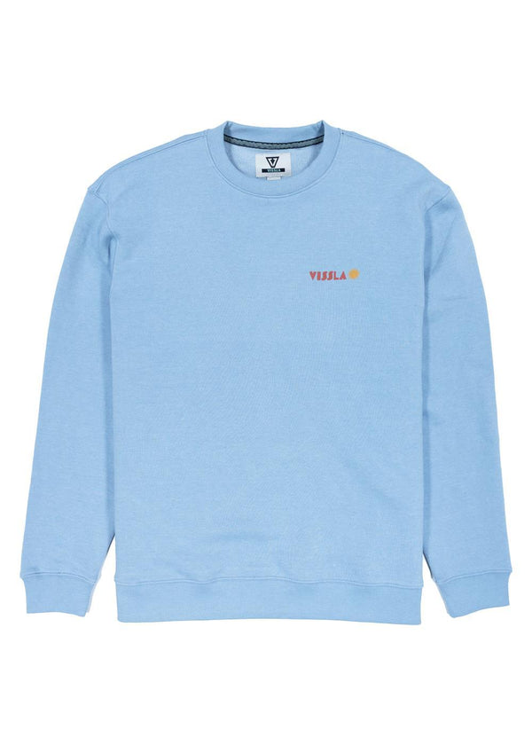 Vissla Coastal Life Eco Fleece Crewneck in Faded Denim, view 2
