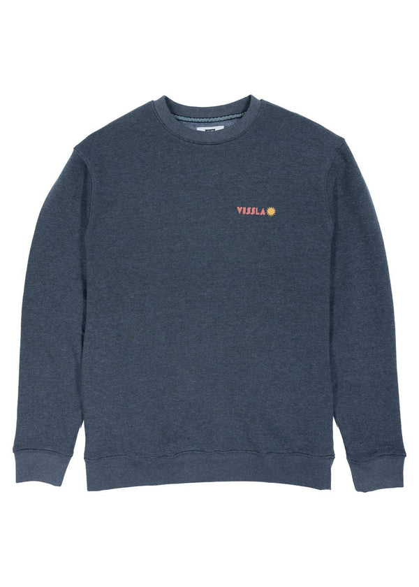 Vissla Coastal Life Eco Fleece Crewneck in Black Heather, view 2
