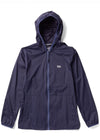 Vissla Mega Lab Eco Windbreaker in navy with hood and front zipper.