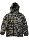 Vissla Knots Eco Windbreaker in camo pattern with hood and front zipper.