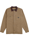 Vissla Peterson Jacket in dark khaki with button closure and chest pockets.