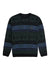 Vissla Blur Jacquard Crew Sweater with green and blue patterned design, front view.