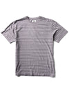 Vissla Rock Pile Tee in gray with white horizontal stripes, short sleeves.