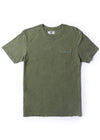 Vissla Solid Sets Ss Pkt Tee in Rifle green, front view with pocket detail.