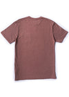 Vissla Solid Sets Pkt Tee in fired brick color, back view.