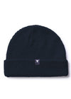 Vissla Trimline Beanie in navy blue with a folded cuff and logo patch.