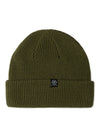 Vissla Trimline Beanie in olive green with ribbed knit design and logo patch.