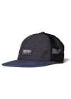 Vissla Lay Day Eco Trucker II Hat in black and navy with mesh back.