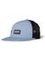 Vissla Lay Day Eco Trucker II Hat in faded denim with front logo patch.