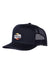 Vissla Solid Sets Eco Trucker Hat in black with mesh back and logo patch.