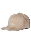 Vissla Resin Head Hat in beige corduroy with embroidered logo on front.