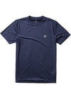 Vissla Twisted Eco S/S Lycra in dark navy heather, front view.