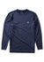 Vissla Twisted Eco L/S Lycra in dark naval heather, front view.