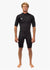 Front view of Vissla 7 Seas 2-2 Spring Wetsuit in black with chest zip.