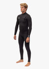 Side view of Vissla 7 Seas Comp 2-2 Full Chest Zip wetsuit in black.