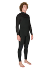 Vissla New Seas 5-4 U-Zip Wetsuit in black, side angle view.