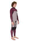 Vissla New Seas 4-3 U-Zip Wetsuit in maroon, side front view.