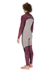 Vissla New Seas 4-3 U-Zip Wetsuit in maroon, angled back view.