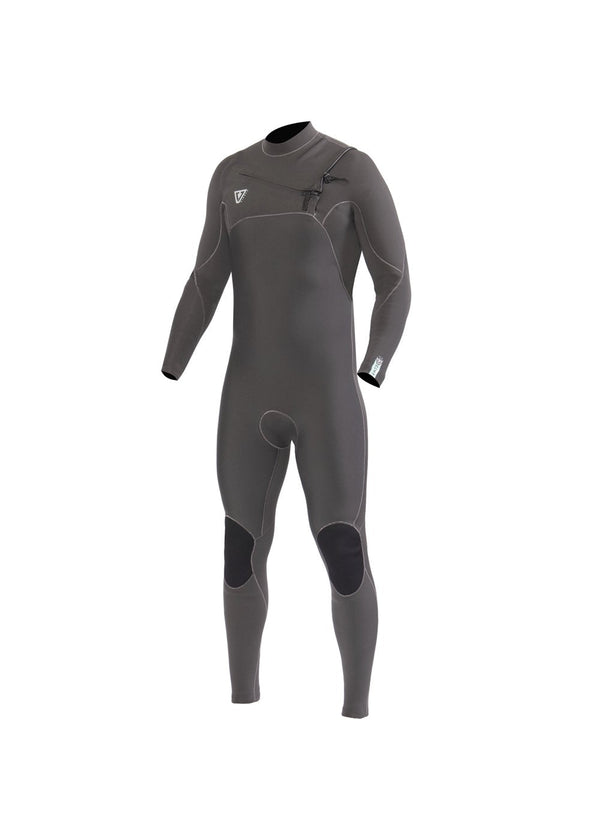 Front view of VIssla 7 Seas Comp 4-3 Chest Zip Full Suit in graphite.
