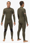 Vissla 7 Seas Raditude 4-3 Full Chest Zip Wetsuit -  Army