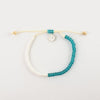 Pineapple Island Savu Puka Shell & Frosted Glass Bracelet with turquoise beads and adjustable cord.