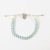 Stylish Pineapple Island Anklet RCA-042 with braided blue and cream design.