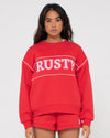RUSTY line oversized crew fleece